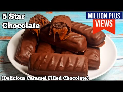 Homemade 5 STAR Chocolate Caramel Filled Bar Recipe Step-by-Step