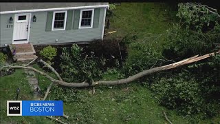 Residents survey the damage after tornado strikes Mansfield and North Attleboro