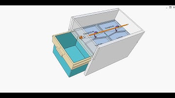 Kitchen cabinet with built-in waste bin
