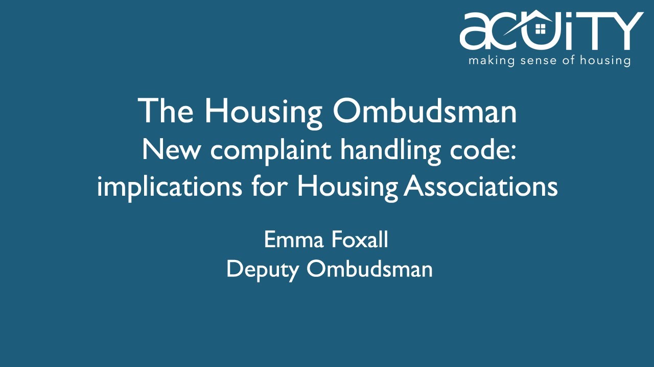 The Housing Ombudsman's Complaint Handling Code YouTube