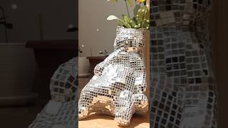 Зеркальный диско кот из папье-маше 🪩 Mirror disco ball made of paper #зеркало #папьемаше #кот #декор
