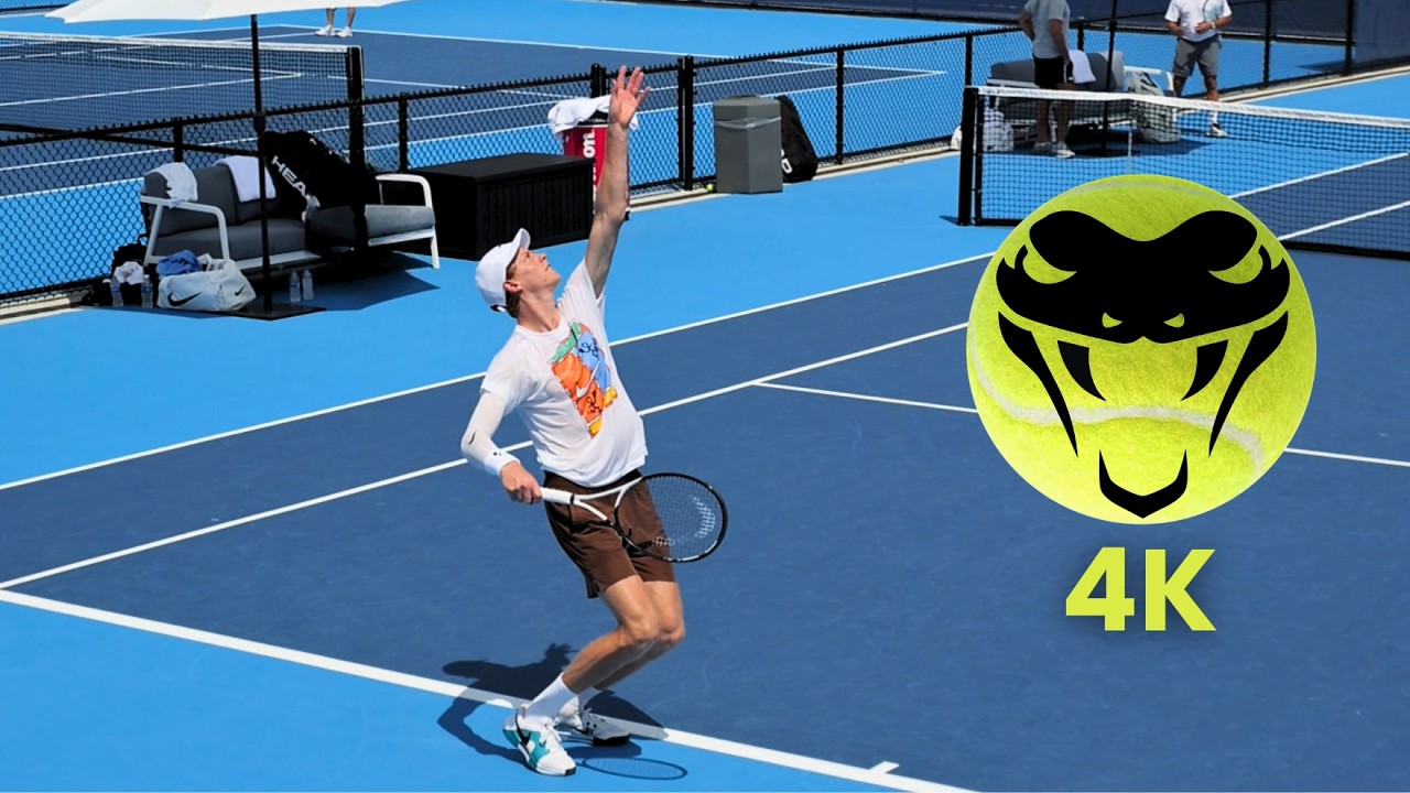 Jannik Sinner POWERFUL SERVE in Slow Motion 4K | Precision & Power