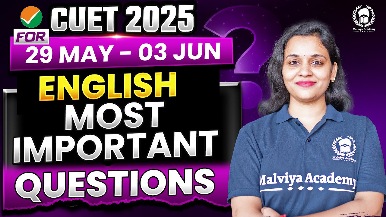 CUET 2025 Language English Most Important Questions for 29 May - 03 ...