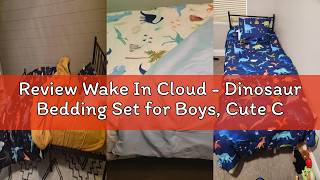 Review Wake In Cloud - Dinosaur Bedding Set for Boys, Cute Colorful Dinosaur Dino, Soft Lightweight
