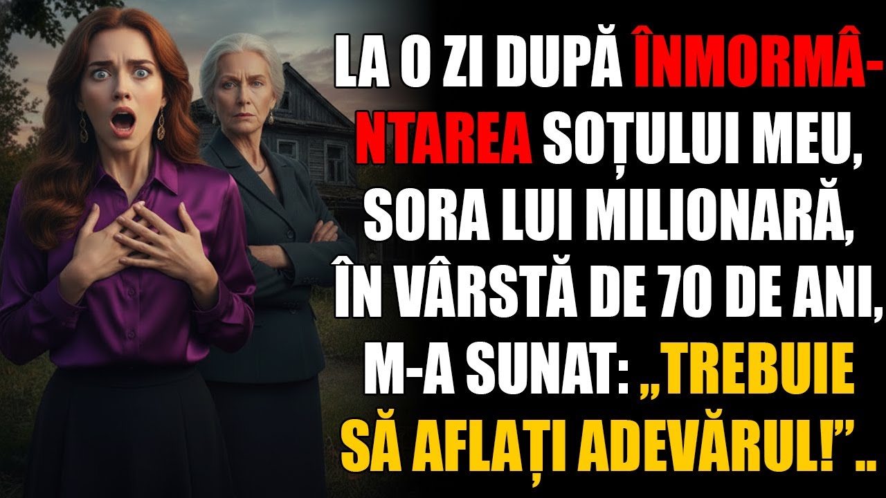 La o zi după ÎNMORMÂNTAREA soțului meu, sora lui milionară, în vârstă de 70 de ani, M-A SUNAT...