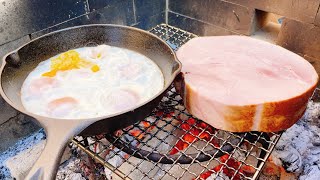 1kg巨大ハムと６個の目玉焼き！ハイパーハムエッグのロマン食いだ！！