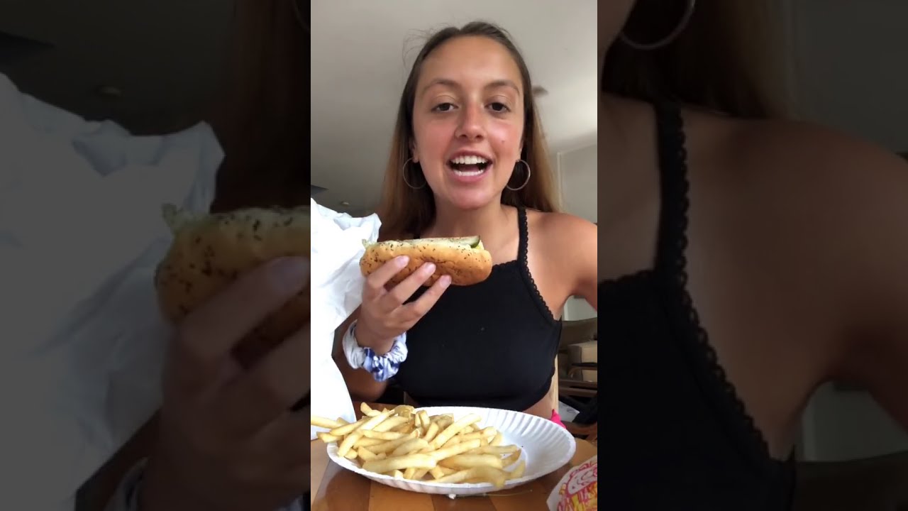 How to Eat a Chicago Hot Dog & Fries Combo : Maddie Goetz #Shorts - YouTube