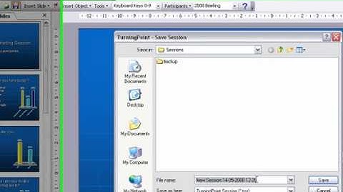 Saving a session using the TurningPoint Interactive Voting system from Eurosis