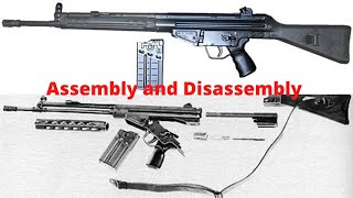 Assembly and disassembly H&K G3A3 rifle with tutorials(Striping Assembling)