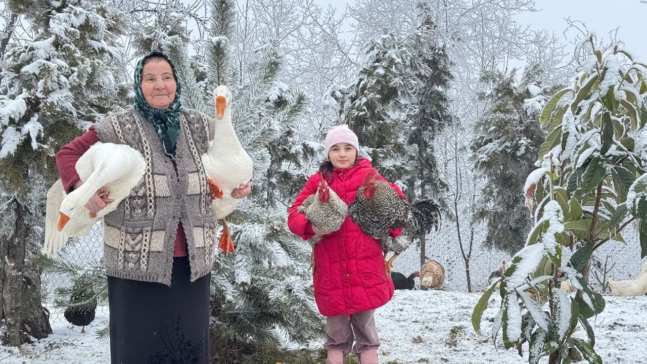❄️ В Горной Деревне Выпал Снег! Готовим Домашнюю Утку с Картошкой 🦆🔥