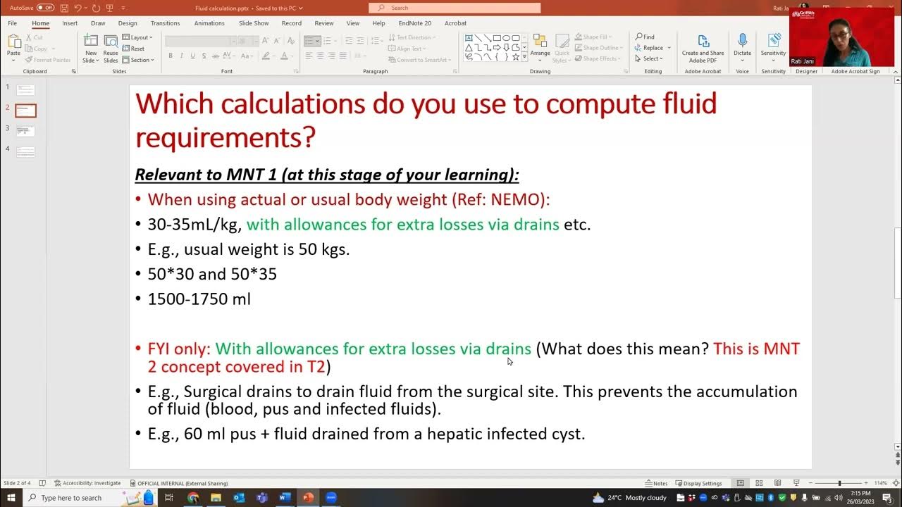 Calculating fluid requirements YouTube