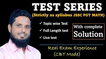 Test series JSSC PGT MATH, jharkhand PGT math test series with solution, topic wise test, full test