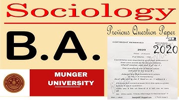 B.A. Sociology. Previous Question Paper 2020. Munger University, Munger.