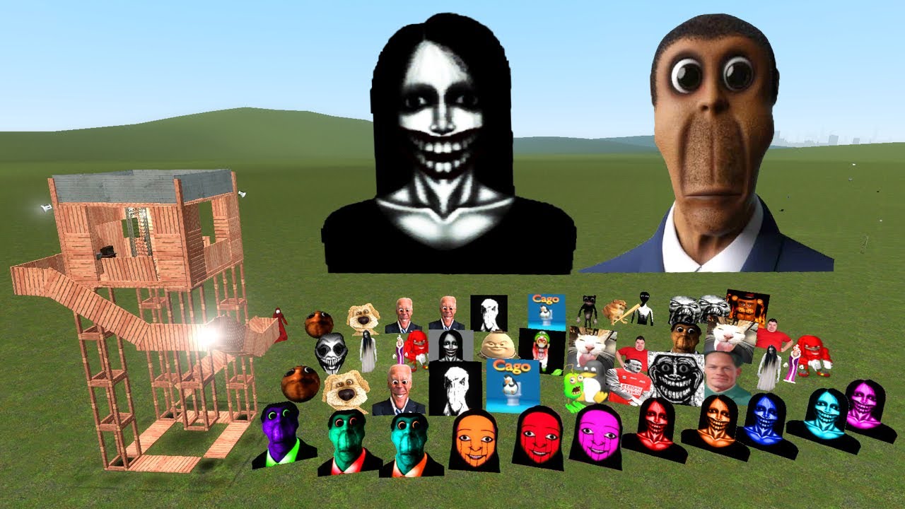 Kuchisake,Obunga and Tuu Much Nextbost Vs House | Garry's Mod