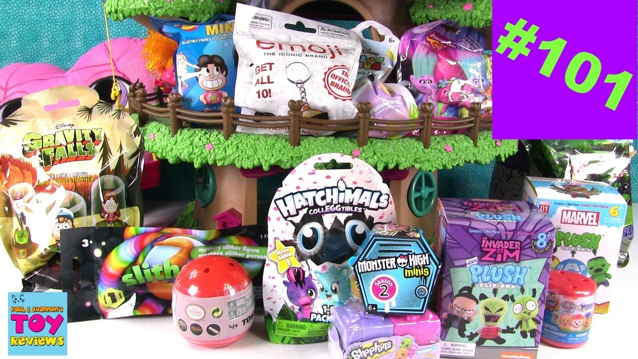 kawaii emoticons Blind Bag Treehouse #101 Unboxing Hatchimals Shopkins MH Trolls Disney | PSToyReviews