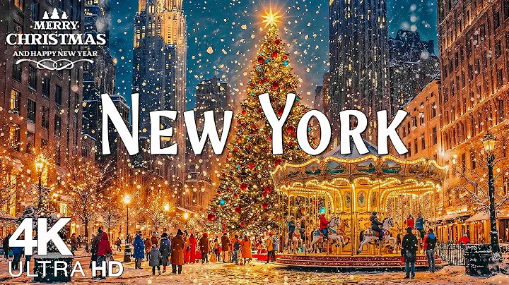 New York City Christmas Atmosphere 4K | Holiday Lights From Above (4K Drone)
