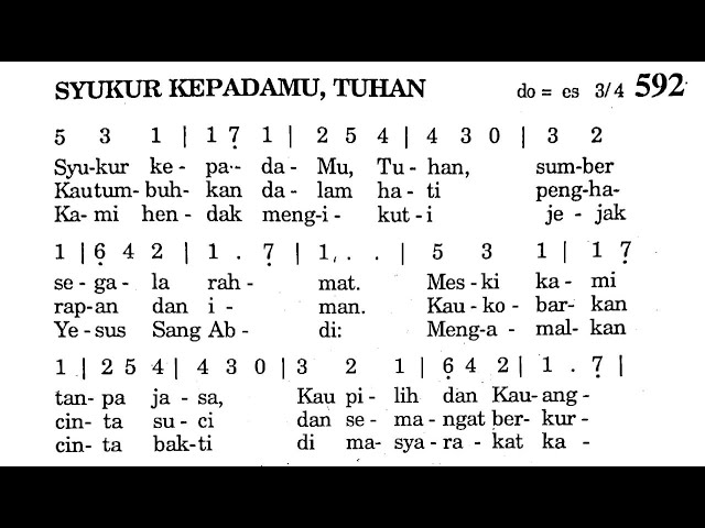 SYUKUR KEPADAMU, TUHAN | Lagu Baptis | Puji Syukur No. 592 class=