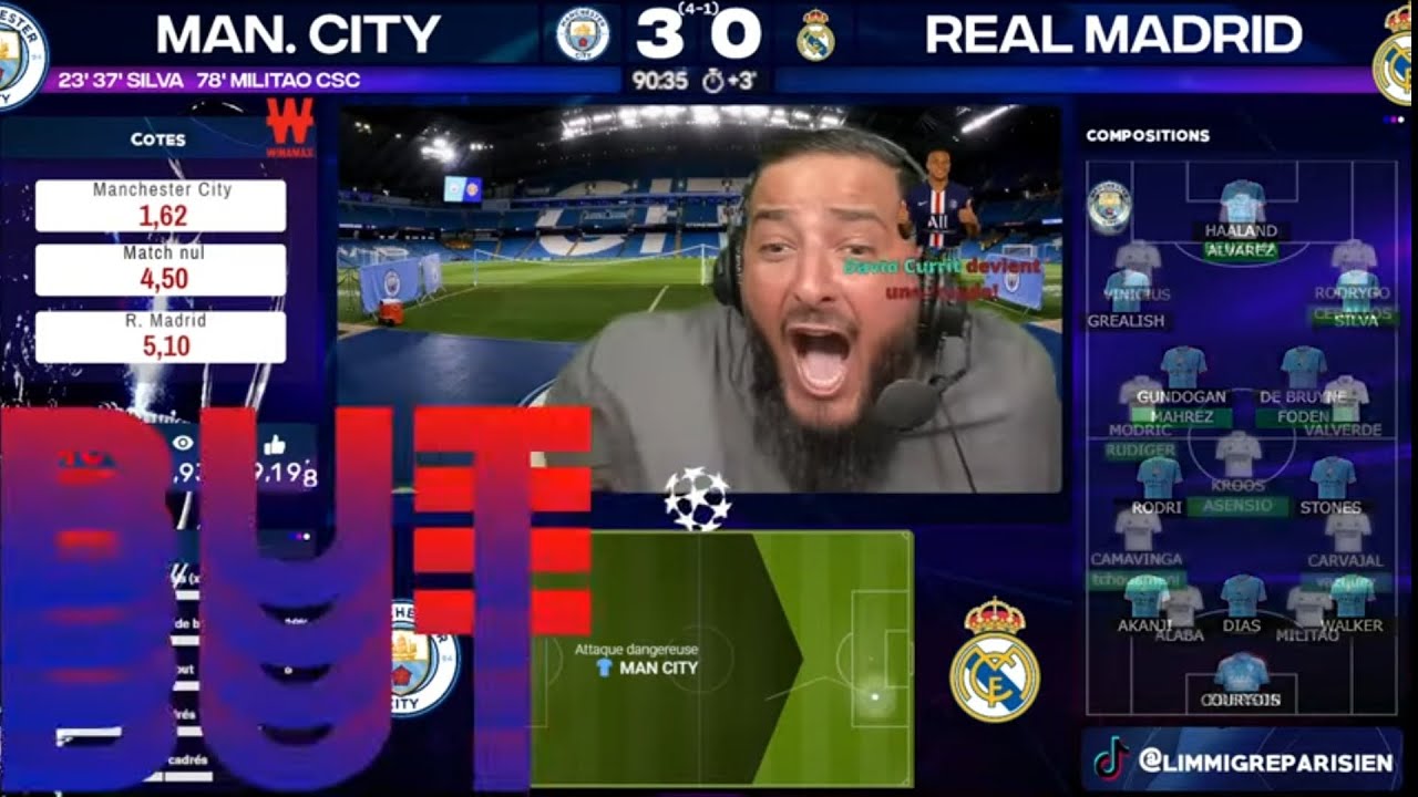 Manchester city écrase le Réal (4-0)🤯🤯 demi finale retour de la ligue des champions.
