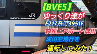 【BVE5】ゆっくり達が総武・成田線をE217系で3951F 快速エアポート成田 成田空港行を運転してみた!