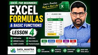 Excel for Beginners #4 | Formulas & Basic Functions | Hinglish