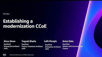 AWS re:Invent 2023 - Establishing a modernization CCoE (PEX304)