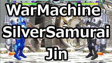 【マブカプ２/MVC2】ウォーマシン/銀侍/ジン(WarMachine/SilverSamurai/Jin) Some matches - Marvel vs Capcom2
