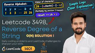 Leetcode 3498 | Reverse Degree of a String | Simple Equation | Java Solution 