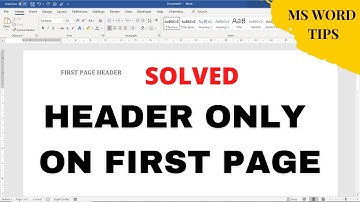 [Solved] How to put header only on First Page in Ms Word