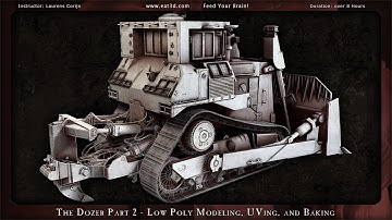 The Dozer - Part 2 - Low Poly Modeling, UVing, and Baking