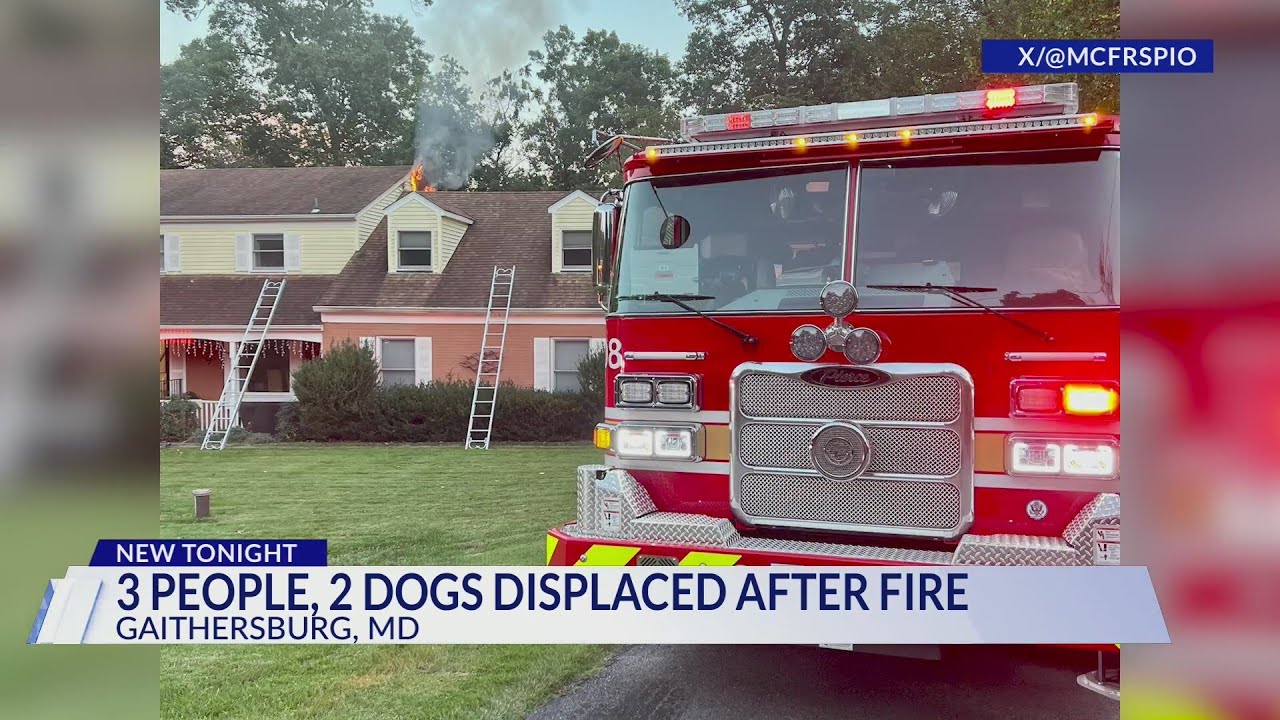 3 people, 2 dogs displaced after house fire in Montgomery County - YouTube