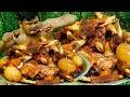 Wilderness cooking skill  slow cooking beef ribbraise beef rib perfection  ars primitive cooking