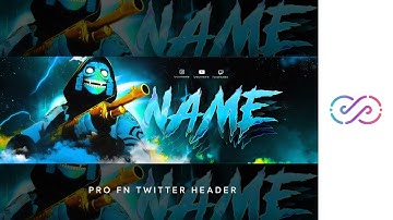Cyan Pro Fortnite Twitter Header Template Download - Adobe Photoshop 2020