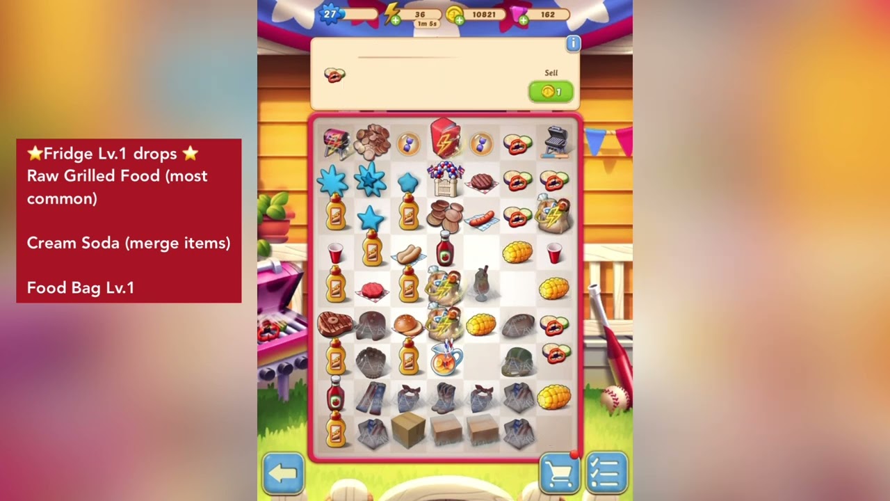 MERGE MANSION 4TH OF JULY! EVENT BLACK GRILL LV.1 FOOD BAG LV.1 MAX