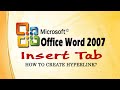 MS Word 2007 | Insert Tab | How to create Hyperlink?