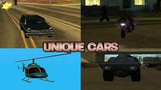 Gta San Andreas - Unique Cars Tips Special Edition