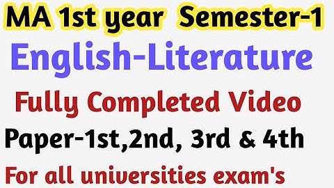 MA 1st year English literature full syllabu video with all question papers for all university exams
