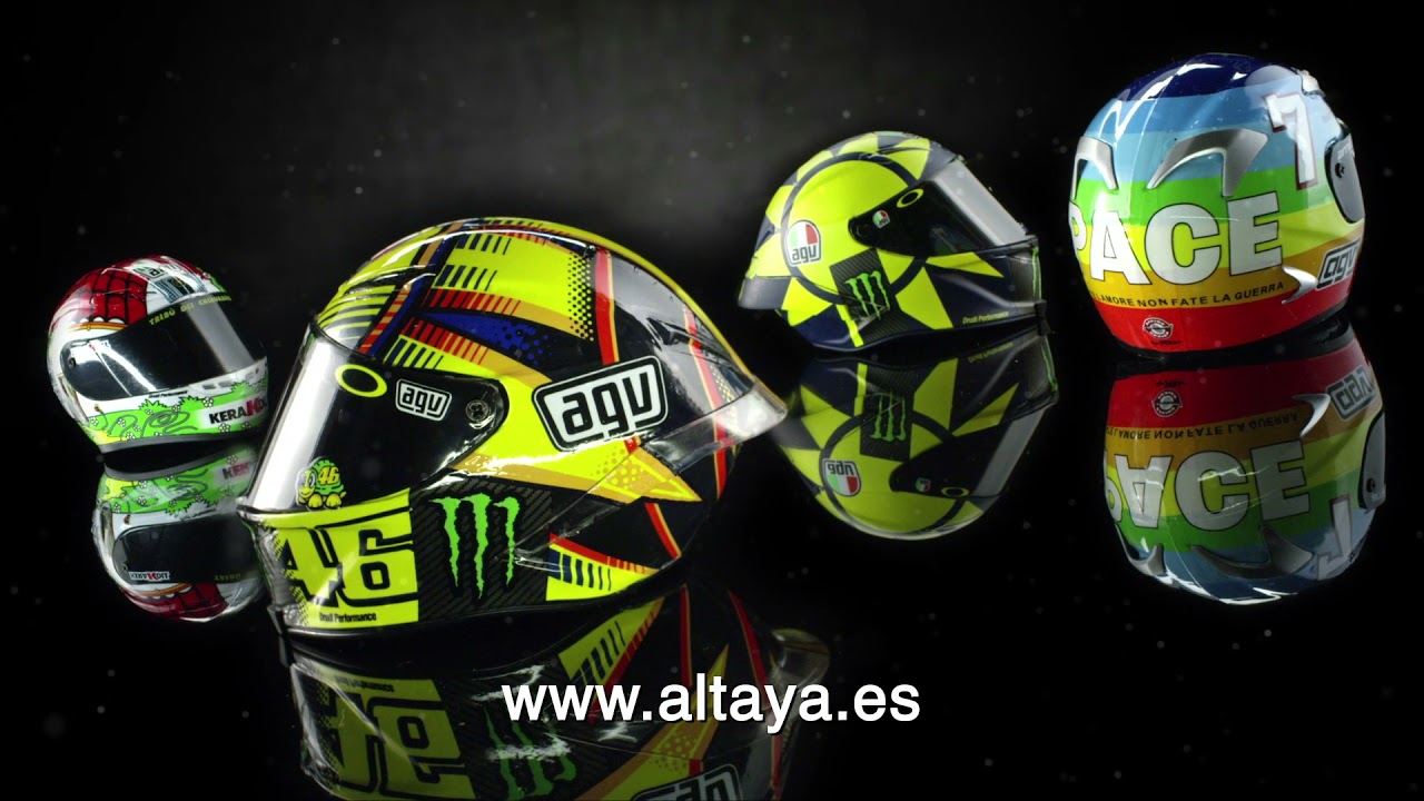 Cascos de Valentino Rossi: colección de miniaturas