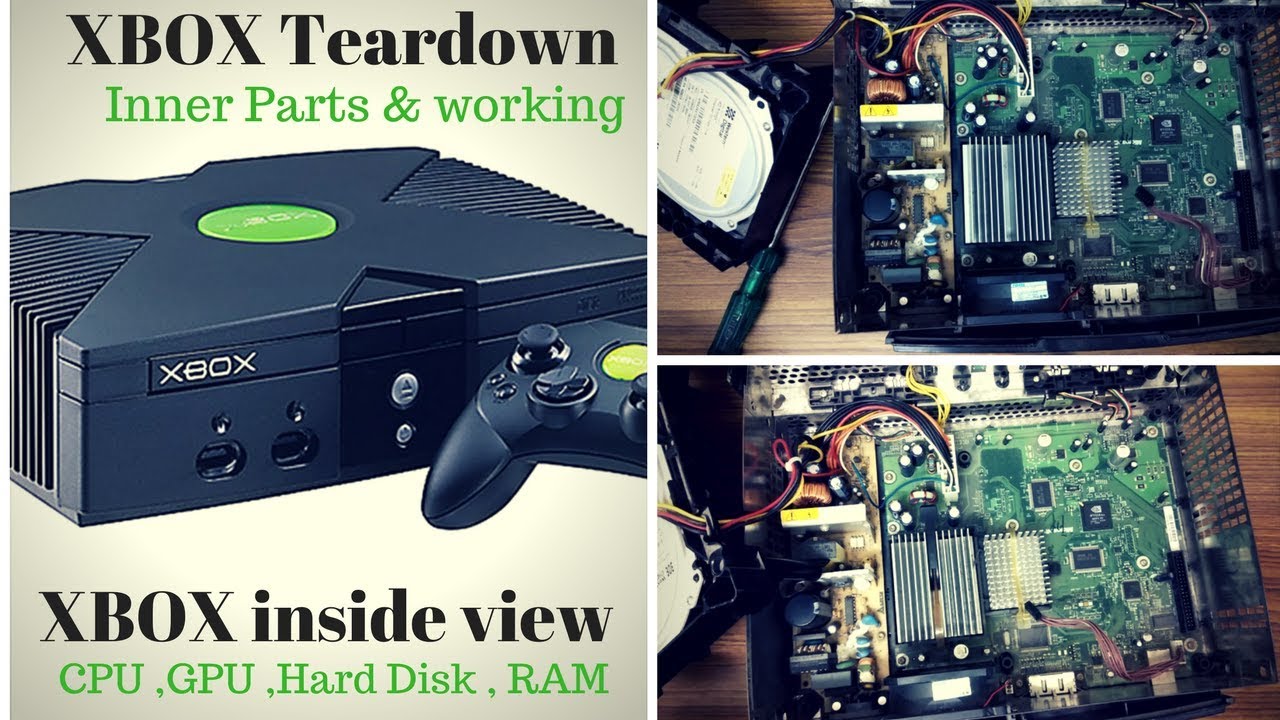 Xbox inside view All Parts of Xbox , CPU , GPU , Ram ,... How it