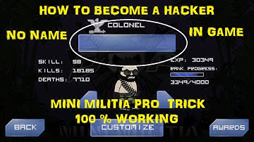 Become A Hacker in Mini Militia No Name Trick 100% Working in Any Versions And Online