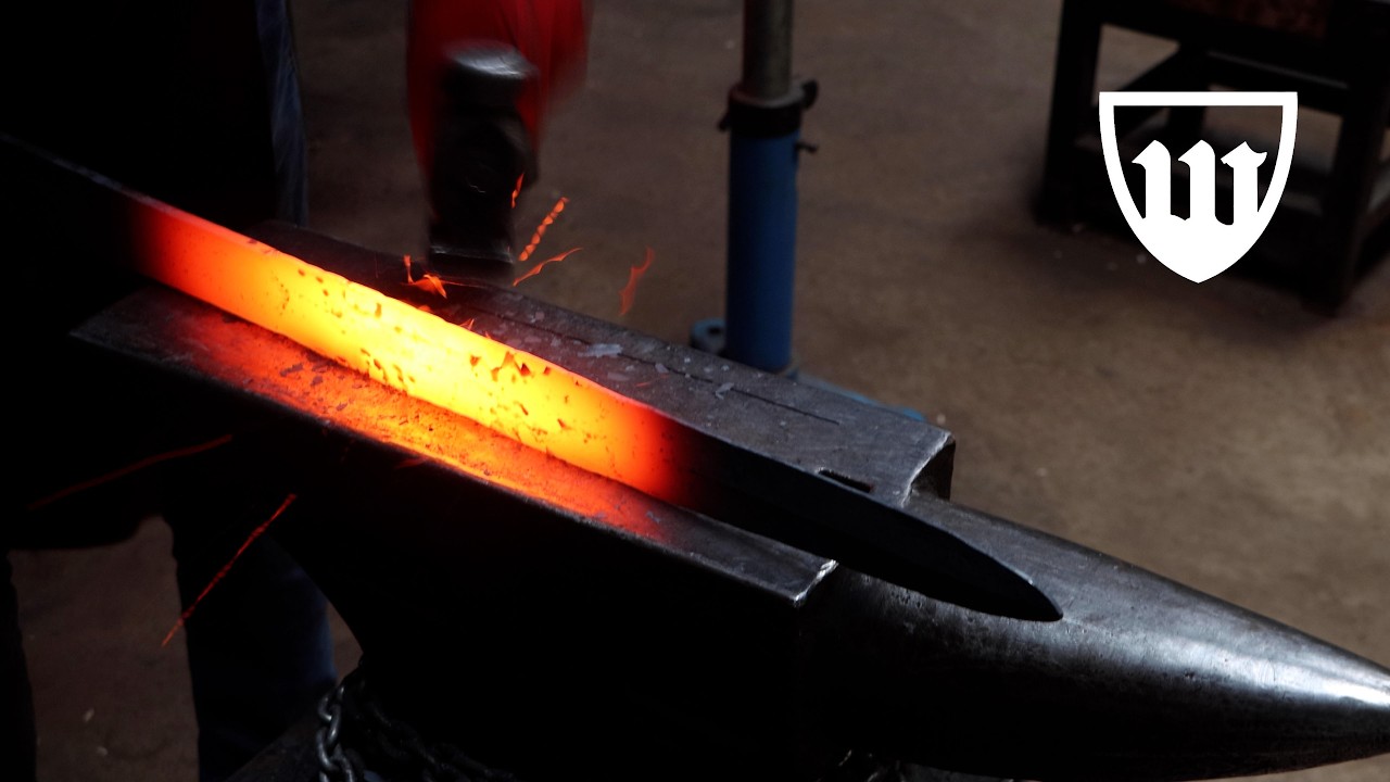 Forging a 175 cm great sword, part 1, forging the blade.