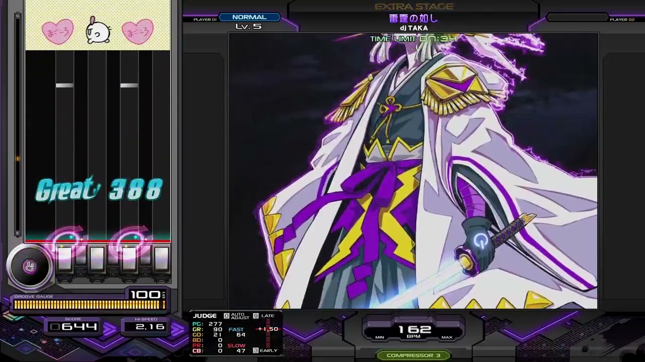 beatmania IIDX 34 ZINRAI】雷霆の如し / dj TAKA 【SP NORMAL】 - YouTube