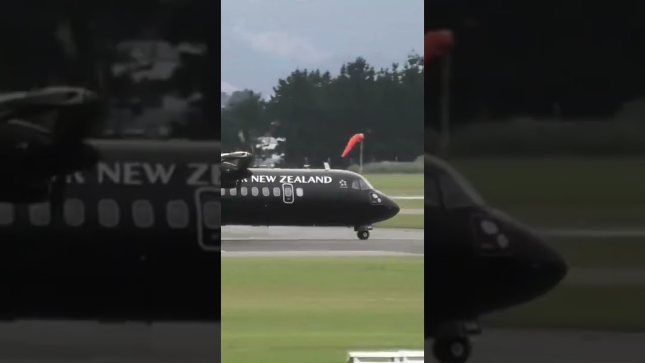 Air NZ Black Livery ATR Departure From CHC