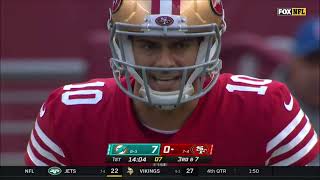 Jimmy Garoppolo - Every Completed Pass (Injured) - 49ers vs Miami Dolphins - NFL Week 13 2022