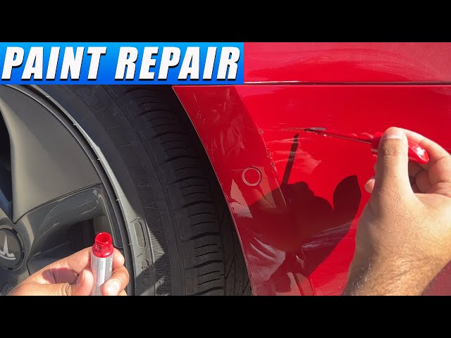 DIY paint repair. Using Meguiar's scratch remover and Tesla Paint