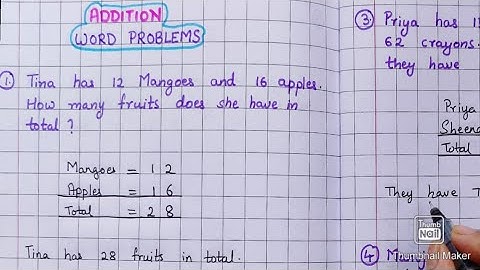 Addition Word Problems || Addition in Simple way || Word Problems