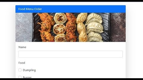 React Formik Form (Food Order Menu)