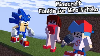 FNF: Funkin For Hire Retake But Minecraft // Vs Sonic [Botplay] █ Friday Night Funkin' █