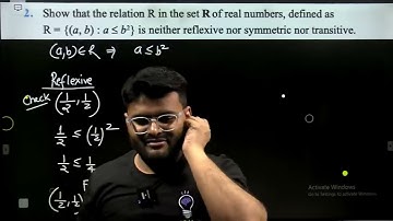 2.Show that the relation R in the set R of real numbers, defined as R = {(a, b) : a ≤ b2} is neither