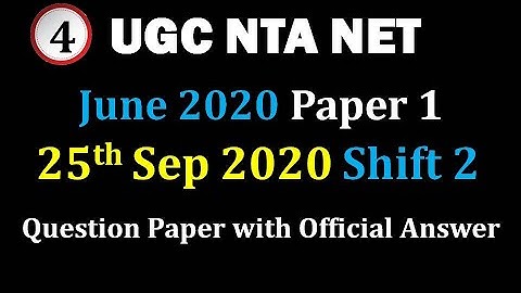 25th Sep Shift 2 - June 2020 NTA NET Question paper with Official answers