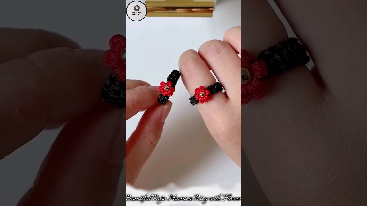 DIY Macrame | Macrame Tutorial | Macrame Craft Idea | How to Make Macrame Ring with Flower |